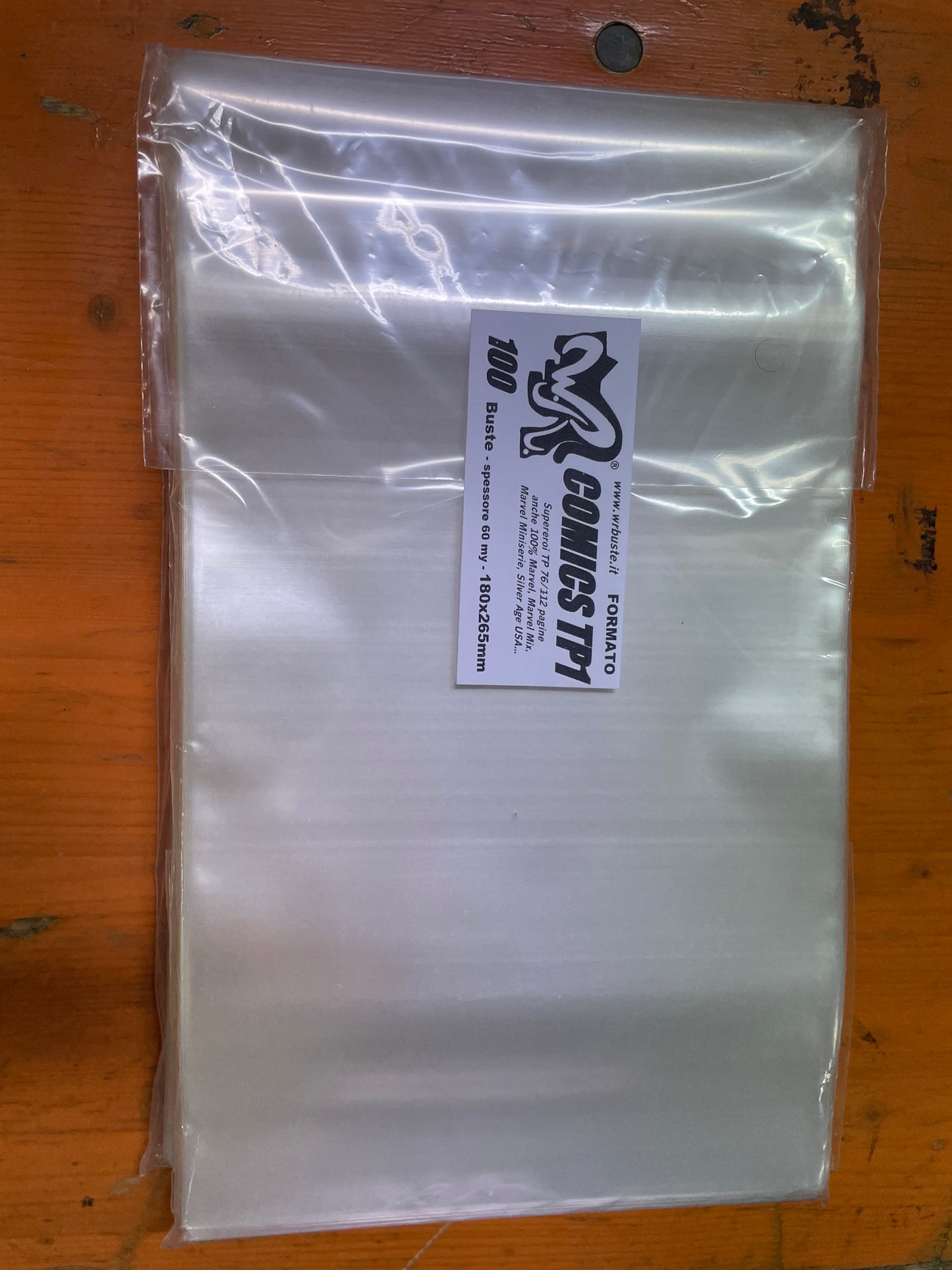 COMICS TP1 180 x 265 mm WR BUSTE 100 Buste Protettive per fumetti