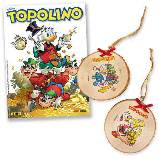 Topolino N. 3654 con addobbi Natale in legno  – Panini Comics – Italiano