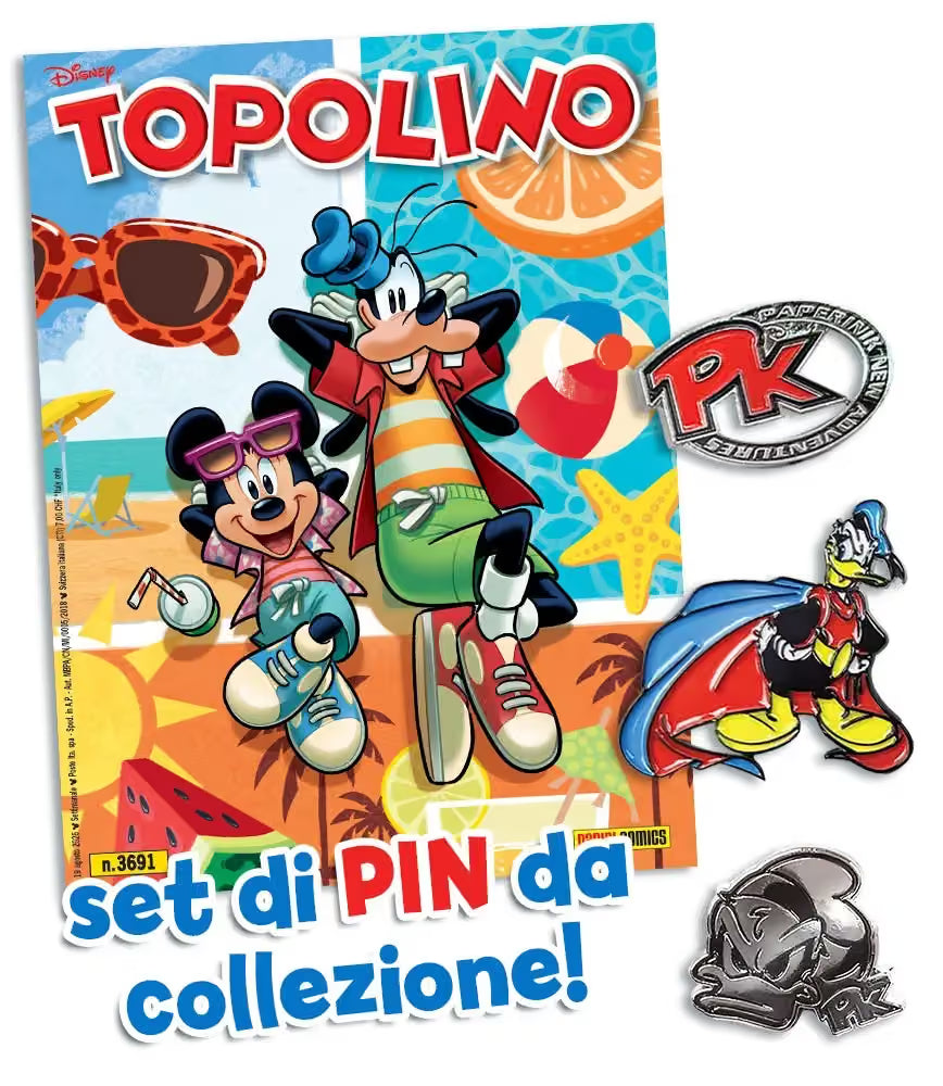 Topolino - Supertopolino 3691 + Set di Pin da Collezione di PK - Panini Comics - Italiano