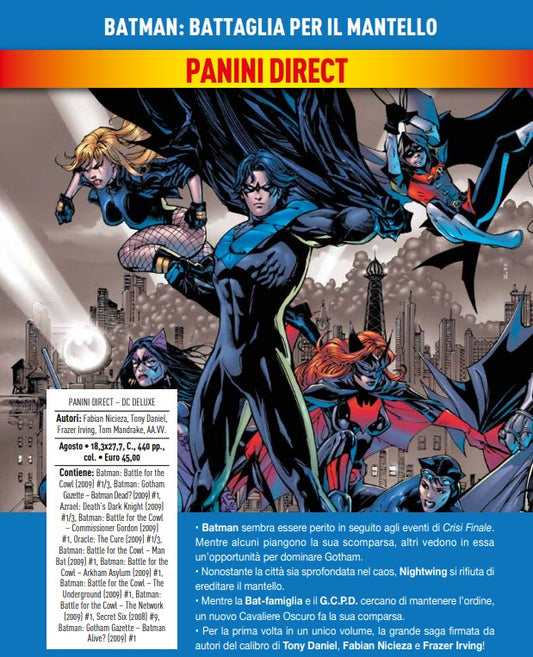 Batman – Battaglia per il Mantello – DC Deluxe – Panini Comics – Italiano