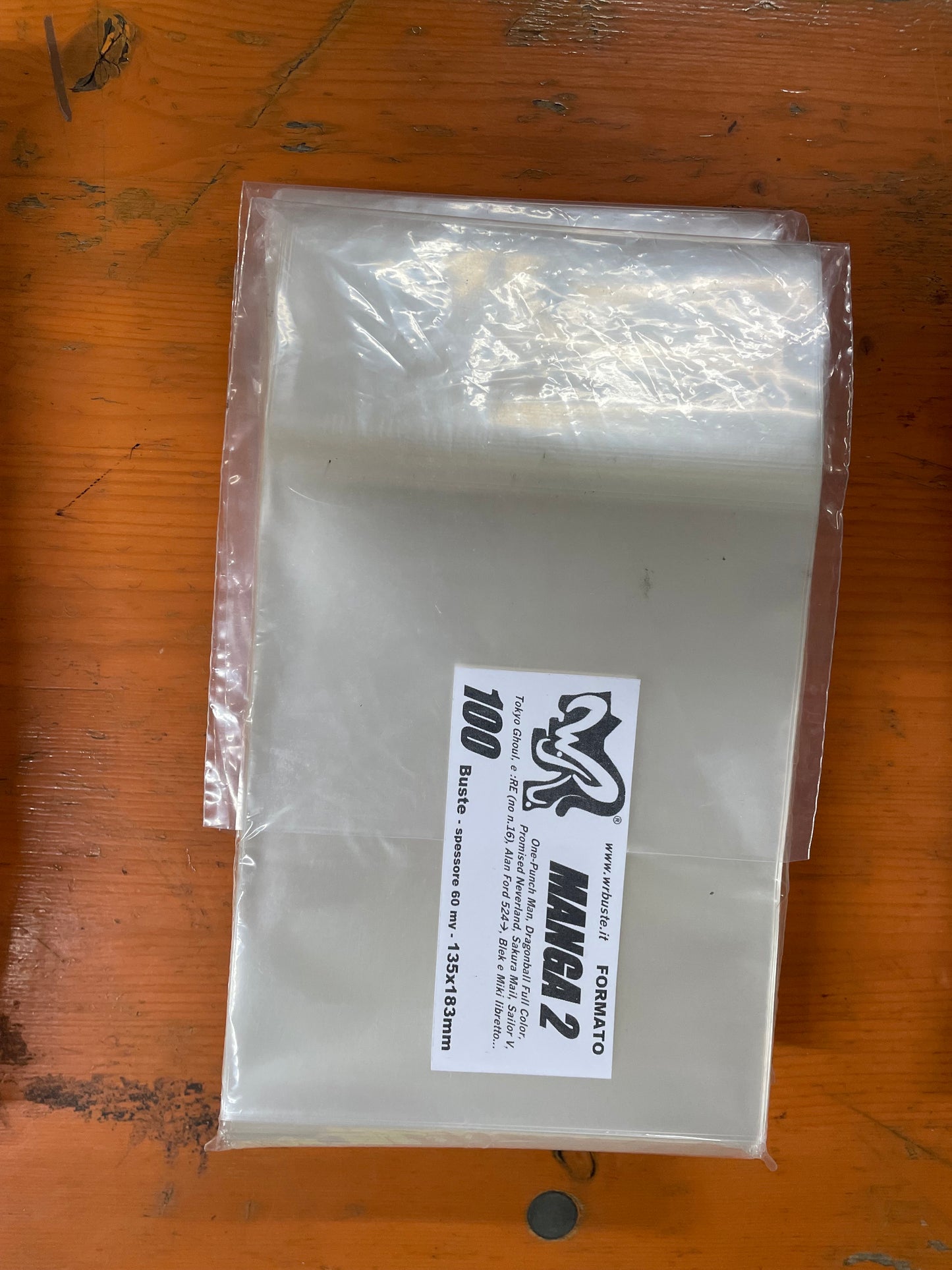 MANGA  2   135 x 183 mm WR BUSTE  100 Buste Protettive per fumetti
