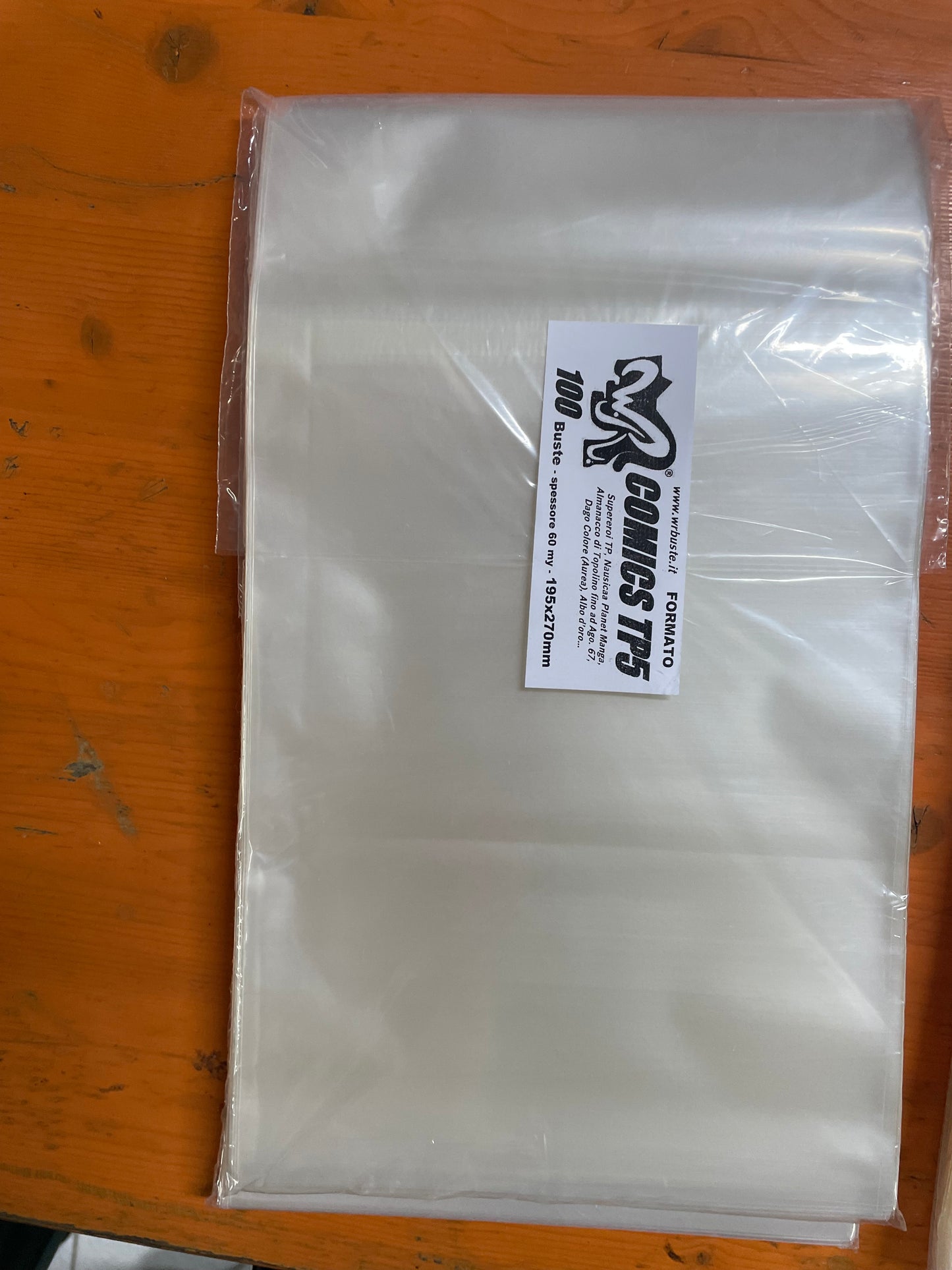COMICS TP5   195 x 270 mm WR BUSTE  100 Buste Protettive per fumetti