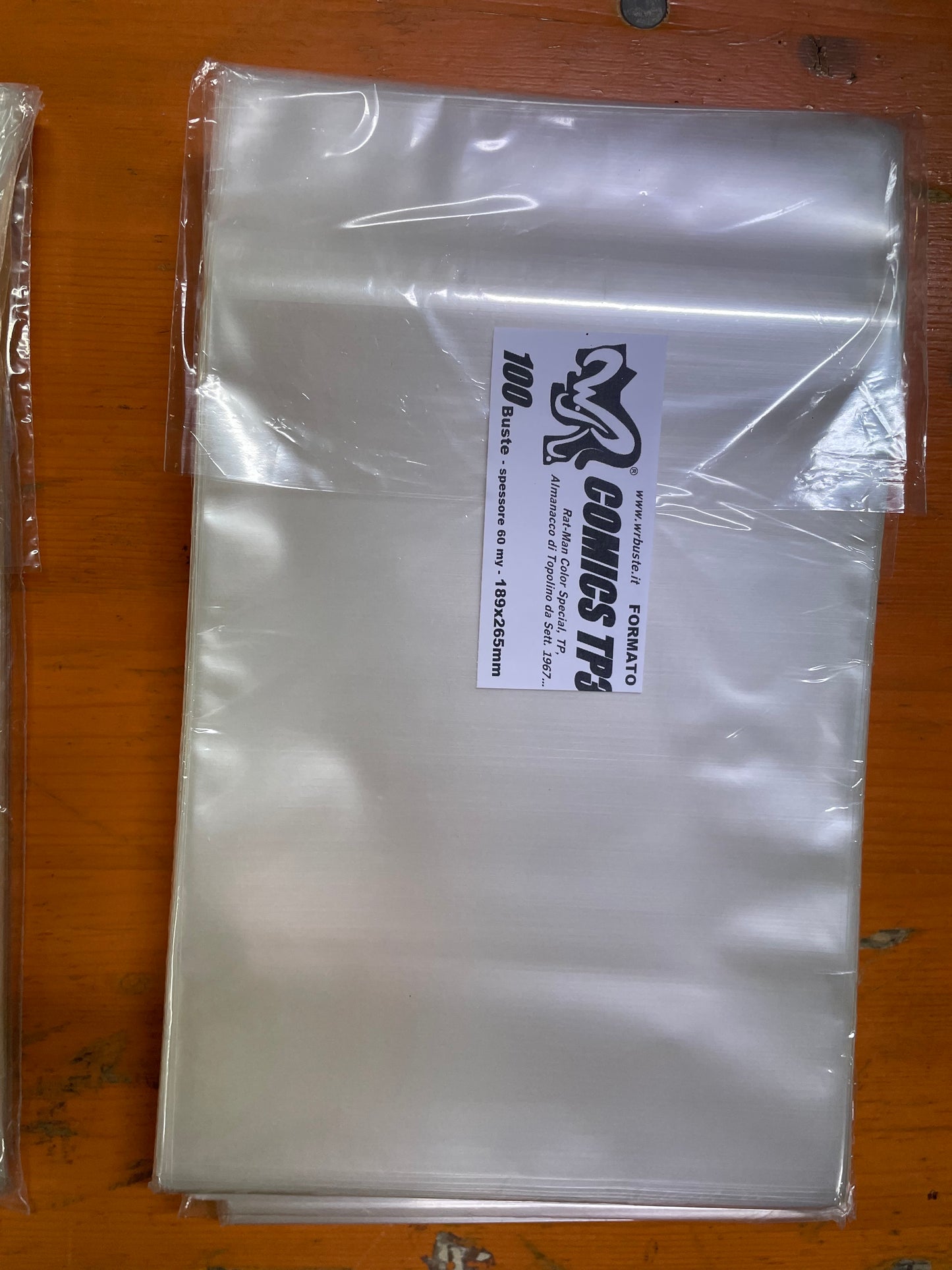 COMICS TP3   189 x 265 mm WR BUSTE  100 Buste Protettive per fumetti