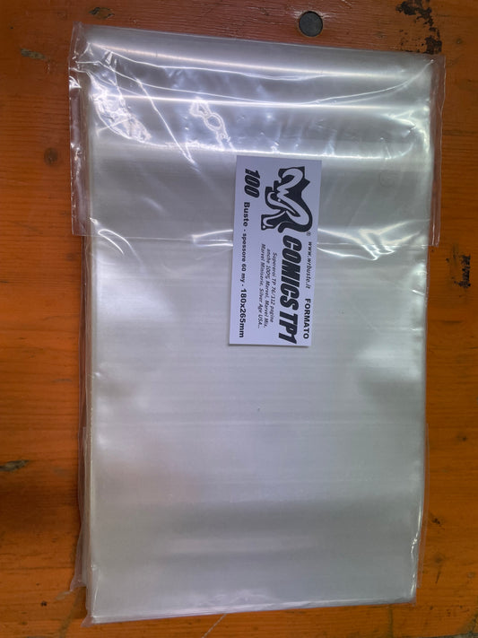 COMICS TP1   180 x 265 mm WR BUSTE  100 Buste Protettive per fumetti
