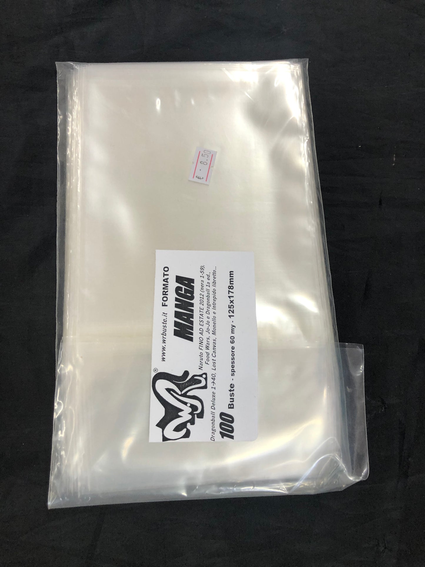 MANGA  125x178 mm WR BUSTE  100 Buste Protettive per fumetti