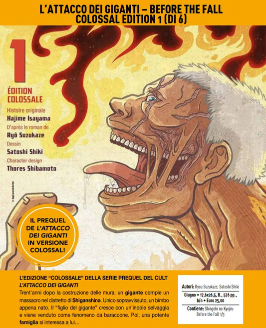 L’Attacco dei Giganti – Before the Fall – Colossal Edition 1 – Panini Comics – Italiano