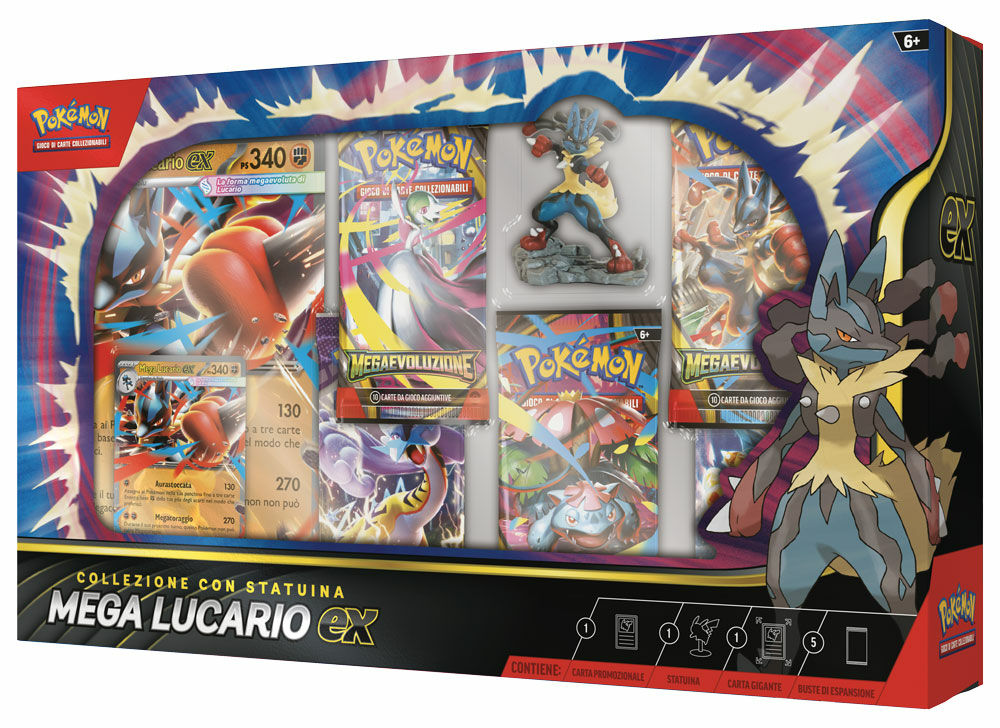 Pokemon Collezione con Statuina Mega Lucario-EX – Megaevoluzione – Italiano